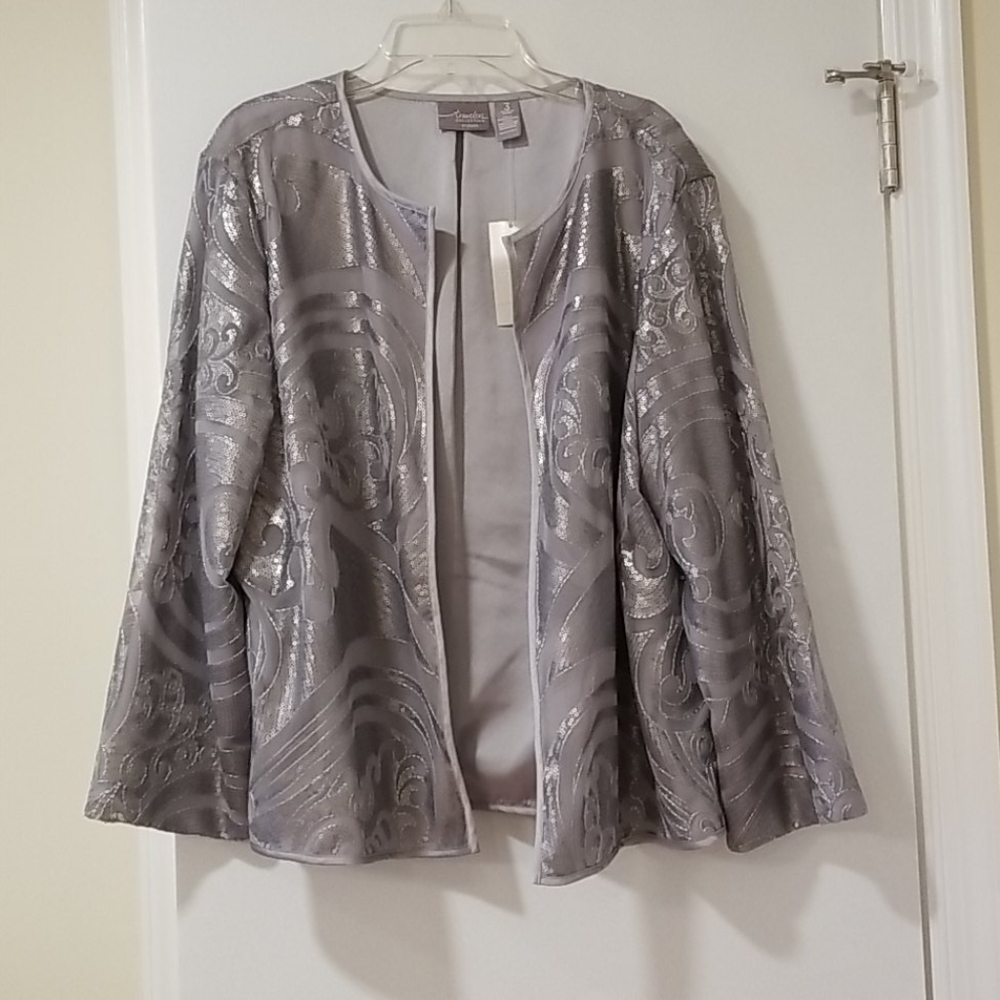 Chicos silver beaded jacket